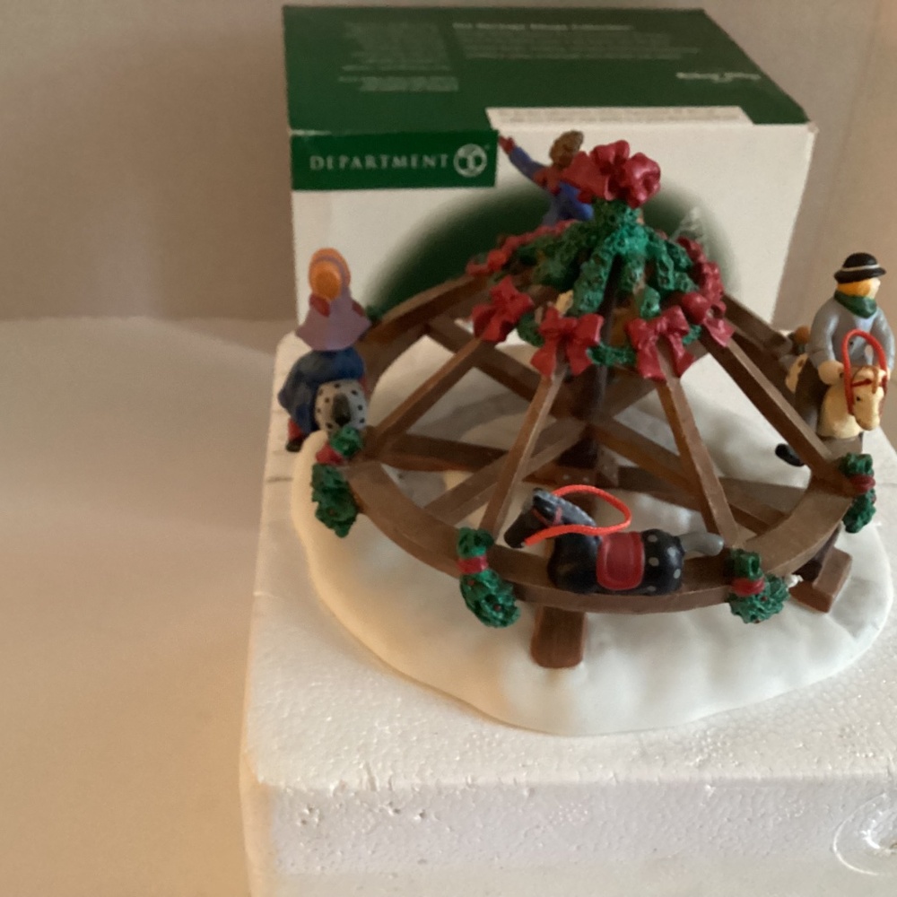 Dept 56 Christmas Dickens Village Accessory Merry Goroundabout - Picture 3 of 11